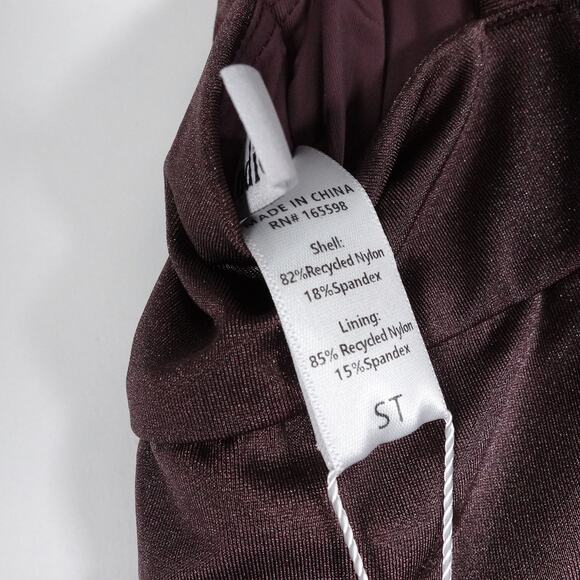 New Andie Swim Nadi Licorice Brown Satin Swimsuit Small Tall Long Torso 2246 - Picture 9 of 12